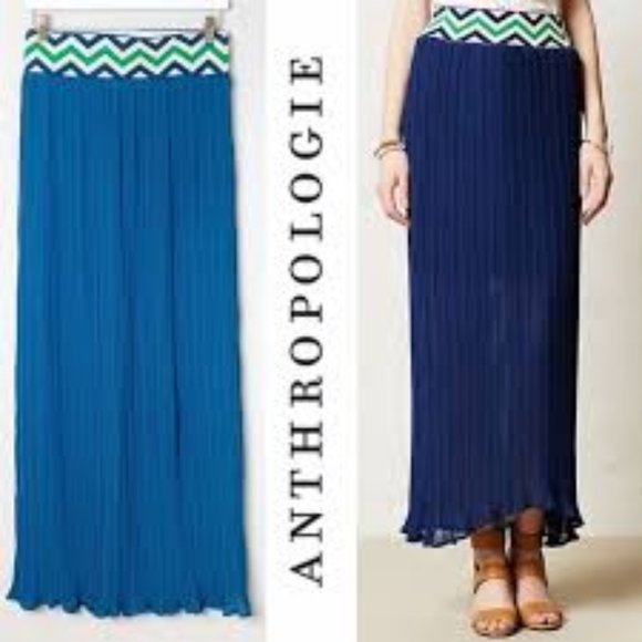 Lucy & Laurel Dresses & Skirts - Anthropologie Green Long Pleated Skirt S